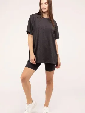 All Day Comfort Cotton Round Neck Top & Biker Shorts Set