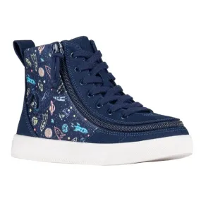 Billy Navy Space Classic Lace High Adaptive Shoes (Easy On/Off)