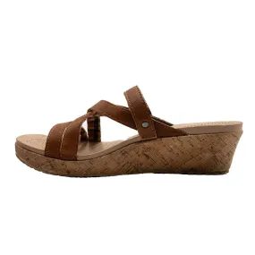 Crocs Aleigh Mini Wedge Sandals Leather Brown Colour For Women