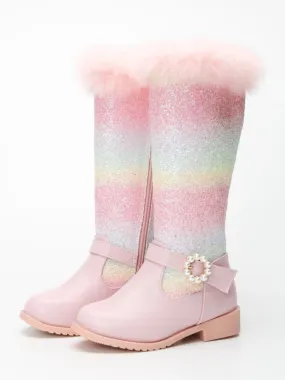 Dazzle All Day Glitter Rainbow Boots By Liv and Mia