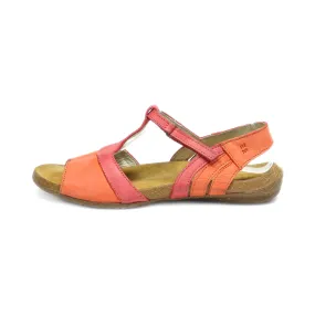 El Naturalista Flat Sandals Leather Pink Colour For Women