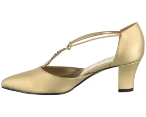 Moonlight Easy Street Heels, Gold Satin