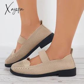 Xajzpa - Women Knit Mary Jane Flats Breathable Loafers Comfy Walking Shoes